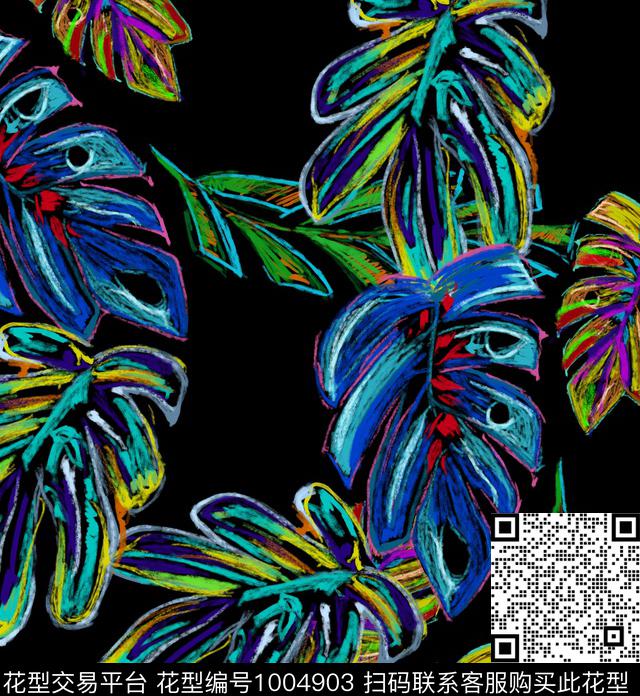SZJ-701-11-02.jpg - 1004903 - 抽象 花卉 大牌风 - 数码印花花型 － 女装花型设计 － 瓦栏