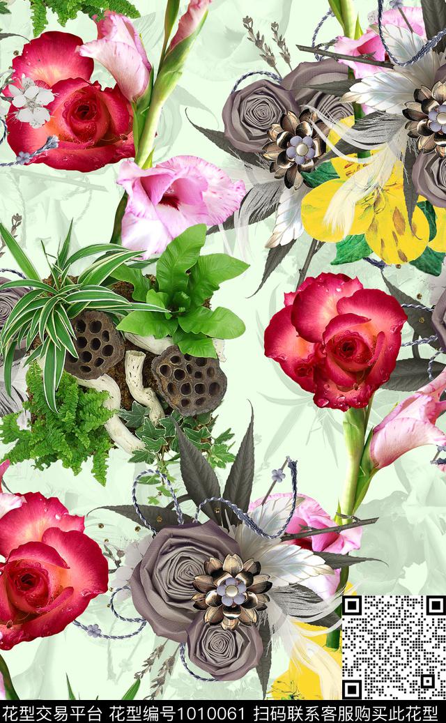 xcwh0811-B.jpg - 1010061 - 数码花型 花卉 女装 - 数码印花花型 － 女装花型设计 － 瓦栏