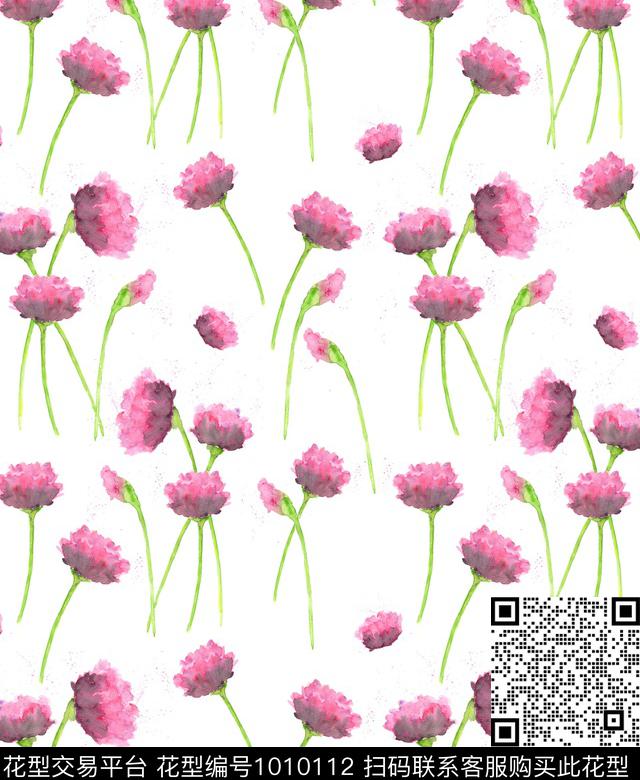 水彩粉色.jpg - 1010112 - 水彩花卉 粉色 水彩纹理 - 数码印花花型 － 女装花型设计 － 瓦栏
