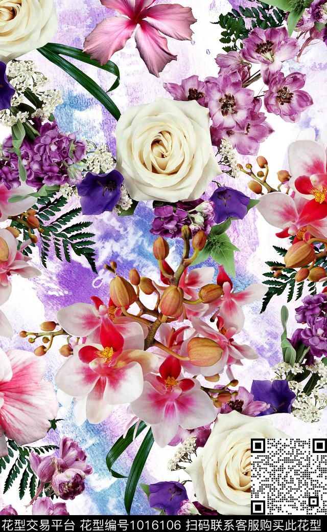 xcwh0820.jpg - 1016106 - 数码花型 春夏花型 花卉 - 数码印花花型 － 女装花型设计 － 瓦栏