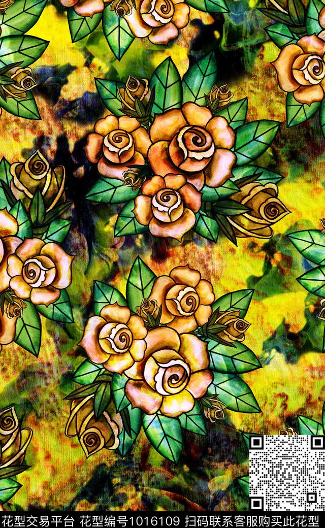 xcwh0822.jpg - 1016109 - 数码花型 花卉 女装 - 数码印花花型 － 女装花型设计 － 瓦栏