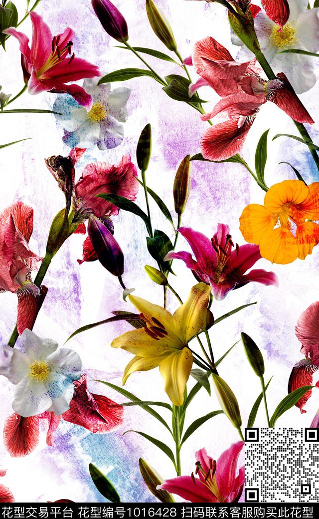 xcwh0821.jpg - 1016428 - 数码花型 春夏花型 花卉 - 数码印花花型 － 女装花型设计 － 瓦栏