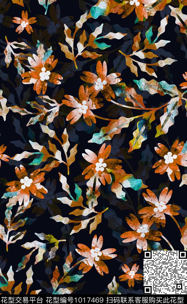 xcwh0830-C.jpg - 1017469 - 数码花型 秋冬花型 花卉 - 数码印花花型 － 女装花型设计 － 瓦栏