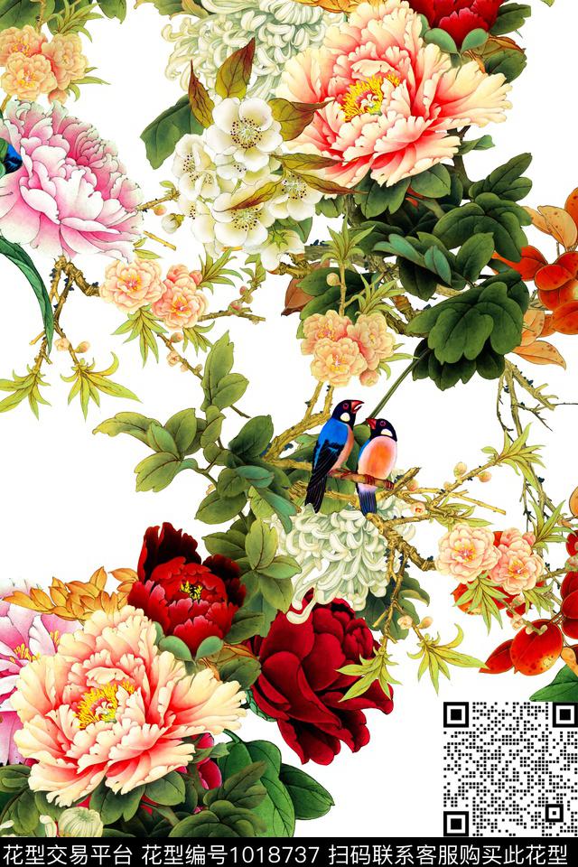 1577-1.jpg - 1018737 - 大花 田园 立体花 - 数码印花花型 － 女装花型设计 － 瓦栏