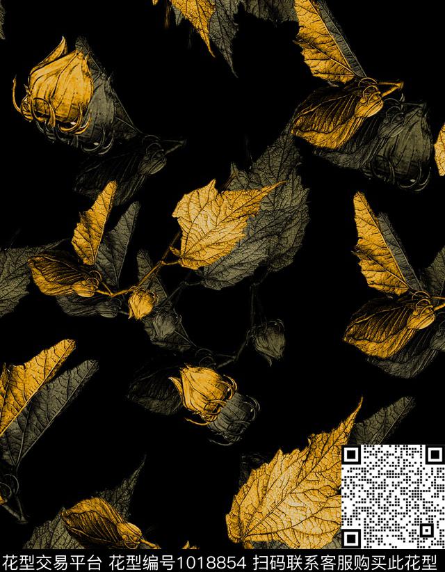 i7-2.jpg - 1018854 - 手绘叶子 绿植树叶 花蕾 - 数码印花花型 － 女装花型设计 － 瓦栏