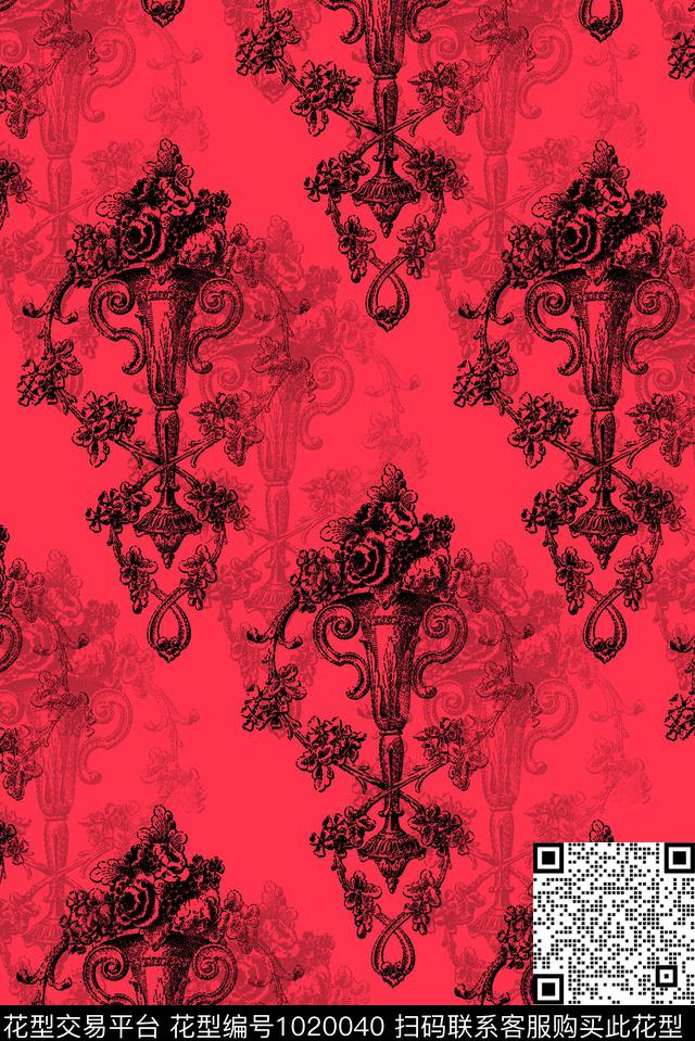 Y17M303-1.jpg - 1020040 - 民族风 家纺类 装饰花纹 - 数码印花花型 － 床品花型设计 － 瓦栏