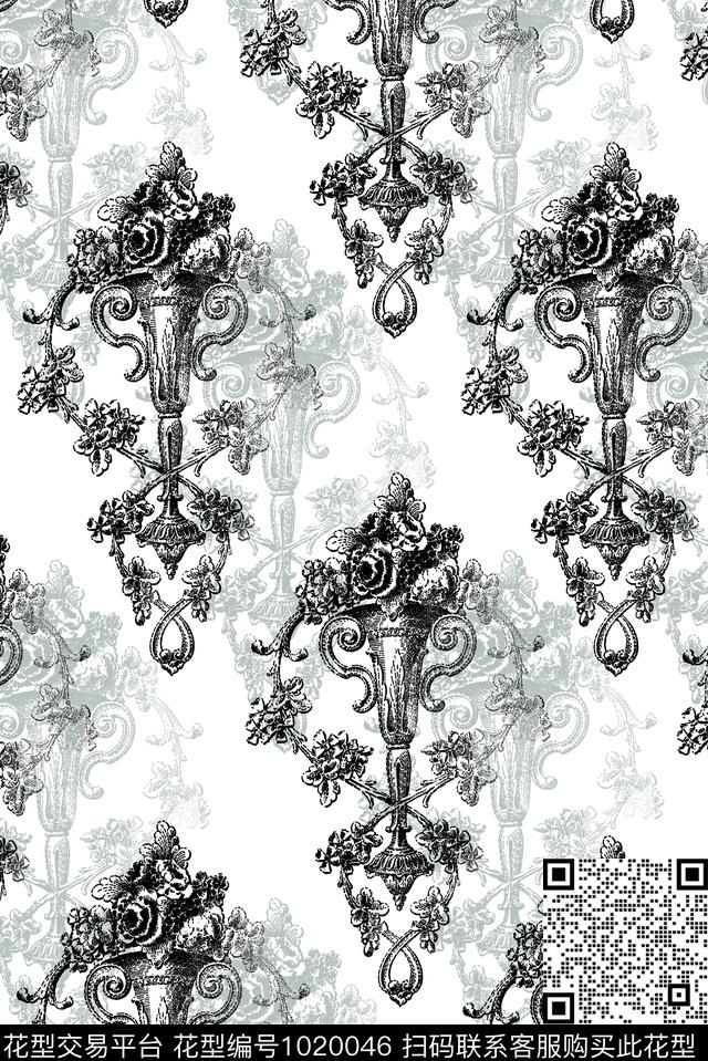 Y17M303-2.jpg - 1020046 - 民族风 家纺类 装饰花纹 - 数码印花花型 － 床品花型设计 － 瓦栏