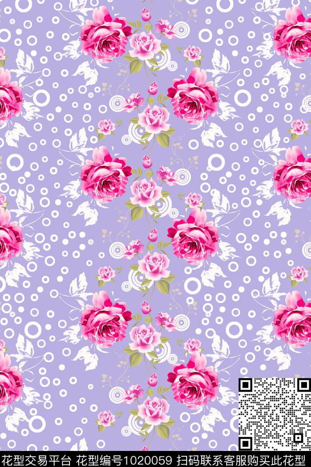 201802282.jpg - 1020059 - 波点 玫瑰花 时尚写意 - 传统印花花型 － 女装花型设计 － 瓦栏