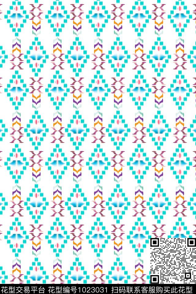 几何10.jpg - 1023031 - 淑女 条纹 民族风 - 传统印花花型 － 女装花型设计 － 瓦栏