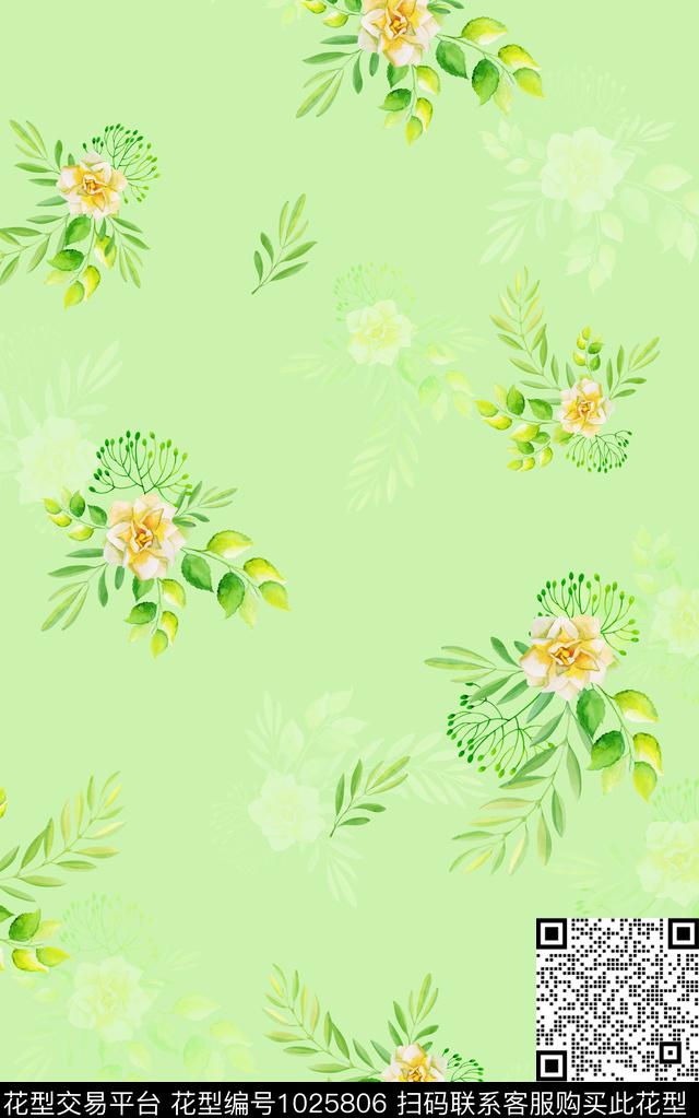 1.jpg - 1025806 - 春夏花型 花卉 女装 - 数码印花花型 － 女装花型设计 － 瓦栏
