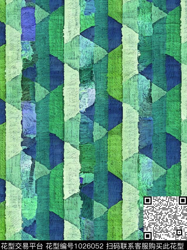 竖条色块0139.jpg - 1026052 - 条纹 绿色系列 几何 - 数码印花花型 － 女装花型设计 － 瓦栏