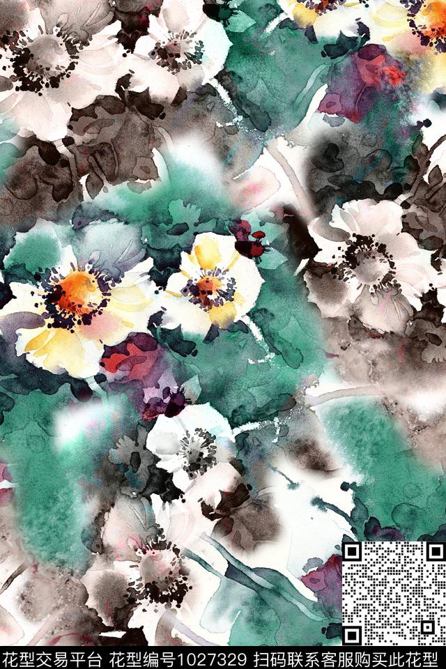 FJ--180303.jpg - 1027329 - 抽象花卉 趣味 花卉 - 数码印花花型 － 女装花型设计 － 瓦栏