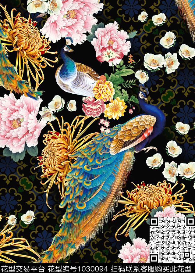 QJ2018-0018.jpg - 1030094 - 民族风 花卉 复古 - 数码印花花型 － 女装花型设计 － 瓦栏