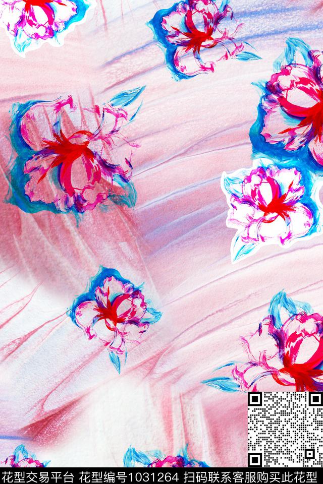 FJ--180319.jpg - 1031264 - 抽象花卉 趣味 花卉 - 数码印花花型 － 泳装花型设计 － 瓦栏
