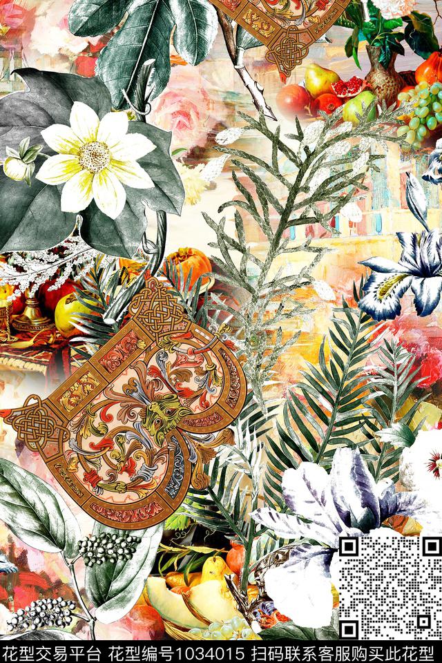 0157.jpg - 1034015 - 民族花卉 水彩花卉 中国 - 数码印花花型 － 女装花型设计 － 瓦栏