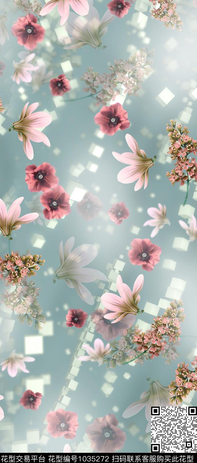 SS-3.jpg - 1035272 - 迪拜花卉 花卉 满版散花 - 数码印花花型 － 女装花型设计 － 瓦栏