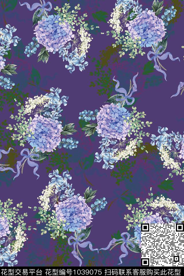 180310a 花卉.jpg - 1039075 - 数码花型 小碎花 水彩花卉 - 数码印花花型 － 女装花型设计 － 瓦栏