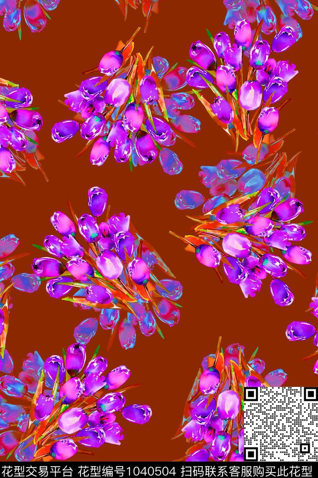 180312b 花卉 copy.jpg - 1040504 - 数码花型 郁金香 水彩花卉 - 数码印花花型 － 女装花型设计 － 瓦栏