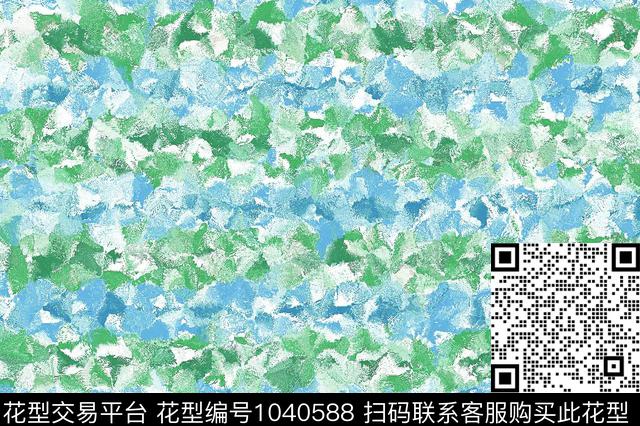 蓝绿色块.jpg - 1040588 - 三角形 纹理 绿蓝色块 - 数码印花花型 － 女装花型设计 － 瓦栏