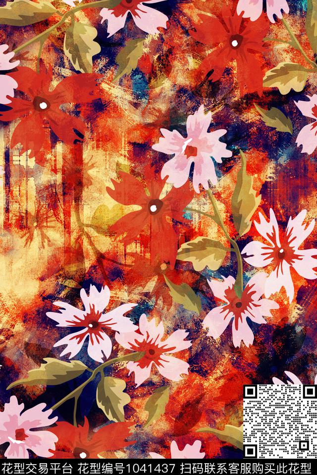 1804-08.jpg - 1041437 - 小碎花 花卉 满版散花 - 数码印花花型 － 女装花型设计 － 瓦栏