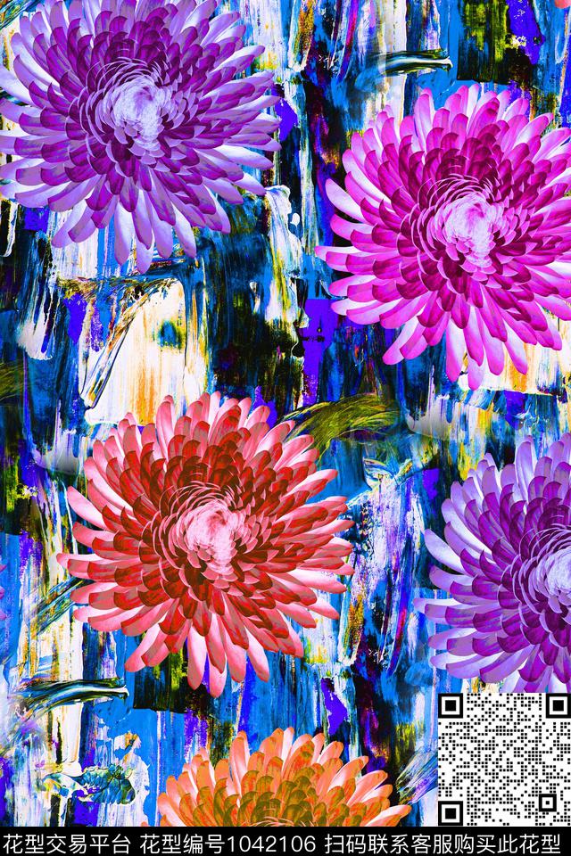 4-7-4.jpg - 1042106 - 数码花型 抽象 花卉 - 数码印花花型 － 女装花型设计 － 瓦栏