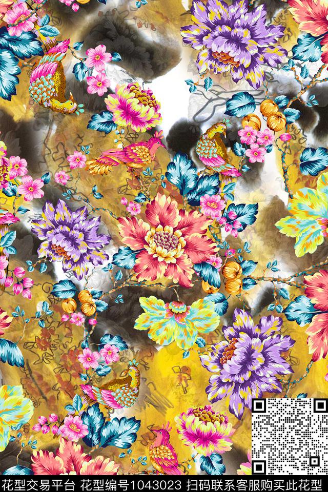1804-09.jpg - 1043023 - 数码花型 民族风 抽象 - 数码印花花型 － 女装花型设计 － 瓦栏