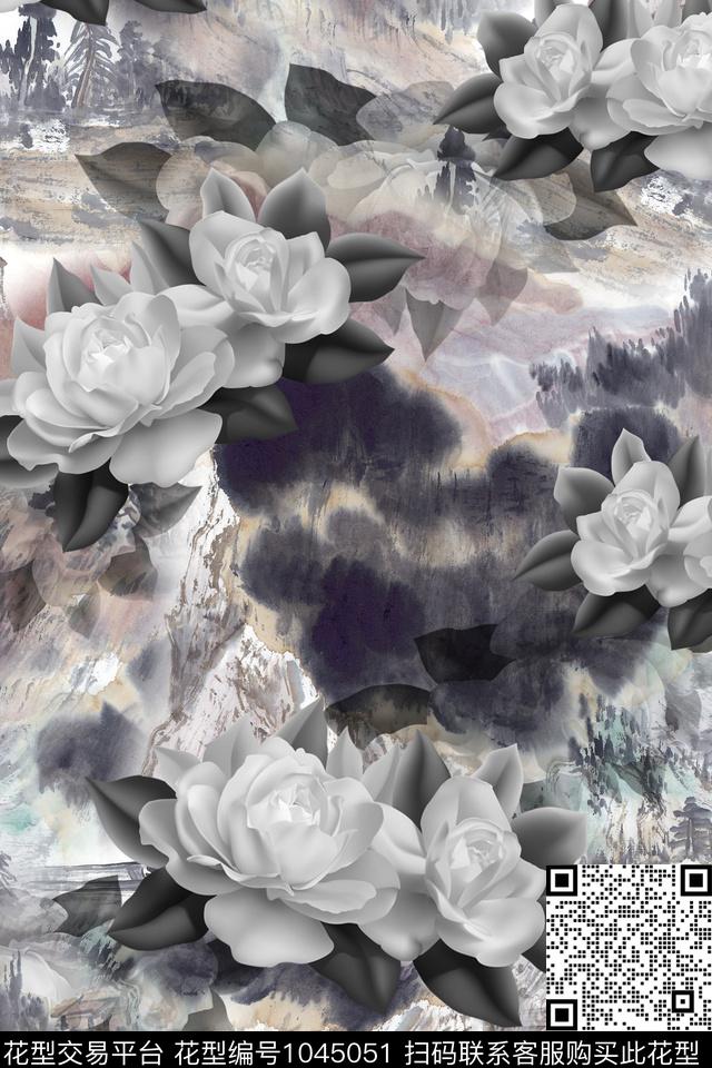1804-22.jpg - 1045051 - 小碎花 抽象 花卉 - 数码印花花型 － 女装花型设计 － 瓦栏