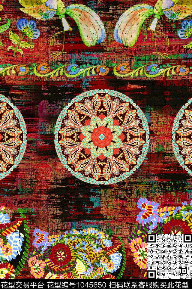 4-12-1.jpg - 1045650 - 数码花型 民族风 抽象 - 数码印花花型 － 女装花型设计 － 瓦栏