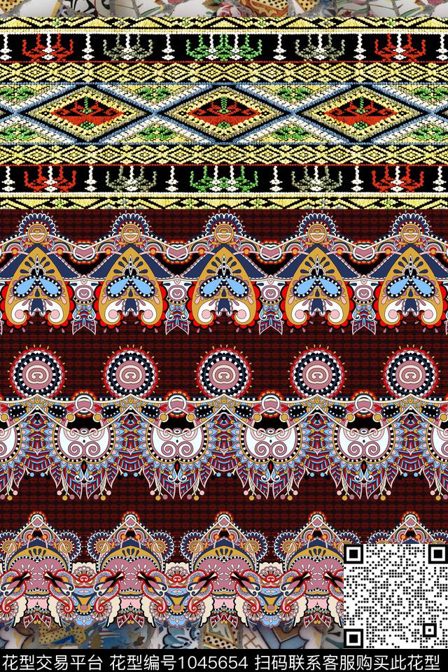 4-12-2.jpg - 1045654 - 数码花型 民族风 抽象 - 数码印花花型 － 女装花型设计 － 瓦栏