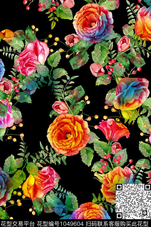 五彩小花-分层.jpg - 1049604 - 数码花型 植物 花卉 - 数码印花花型 － 女装花型设计 － 瓦栏