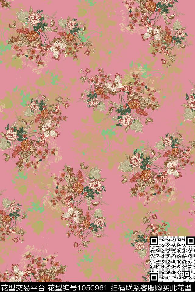 180411a 花卉.jpg - 1050961 - 数码花型 水彩花卉 女装 - 数码印花花型 － 女装花型设计 － 瓦栏