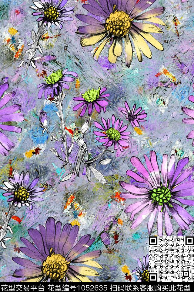 4-23-1.jpg - 1052635 - 数码花型 抽象 花卉 - 数码印花花型 － 女装花型设计 － 瓦栏