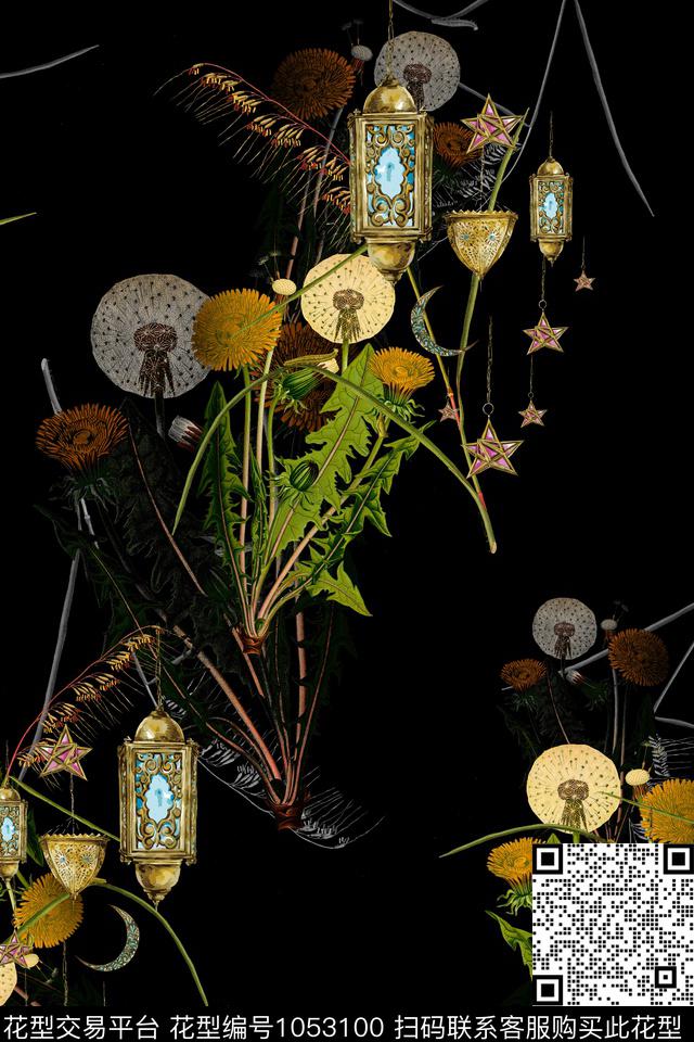80.jpg - 1053100 - 植物 花卉 复古装饰 - 数码印花花型 － 女装花型设计 － 瓦栏