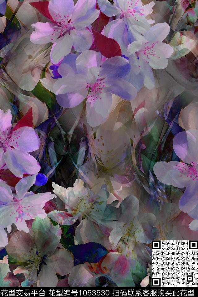 娇艳花卉.jpg - 1053530 - 数码花型 花卉 女装 - 数码印花花型 － 女装花型设计 － 瓦栏