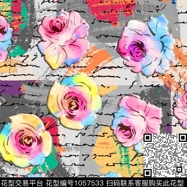 18-05-05.jpg - 1057533 - 数码花型 抽象 花卉 - 数码印花花型 － 女装花型设计 － 瓦栏