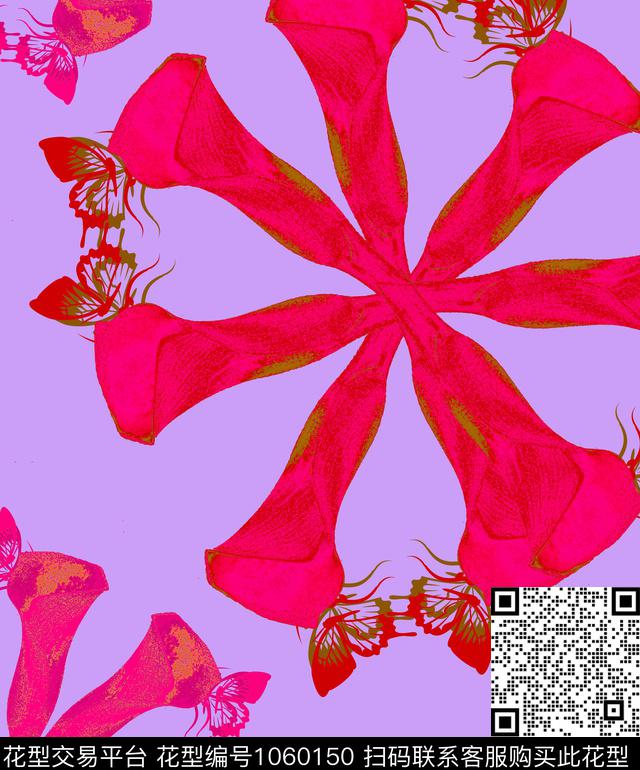 00909017.jpg - 1060150 - 抽象 花卉 几何 - 数码印花花型 － 女装花型设计 － 瓦栏