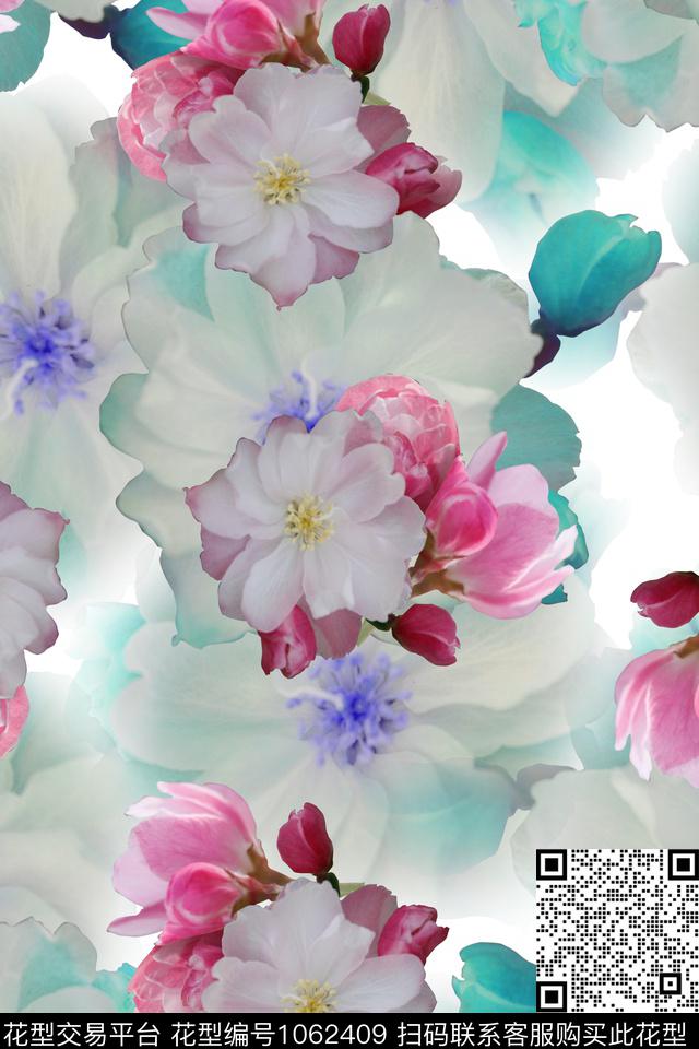 淡雅花卉.jpg - 1062409 - 数码花型 植物 女装 - 数码印花花型 － 女装花型设计 － 瓦栏