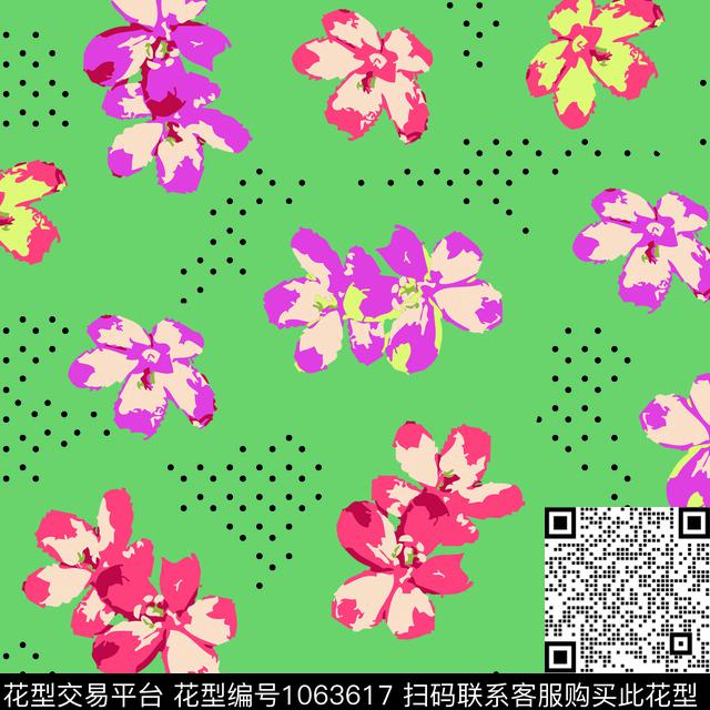 17.jpg - 1063617 - 数码花型 小碎花 手绘花卉 - 数码印花花型 － 女装花型设计 － 瓦栏