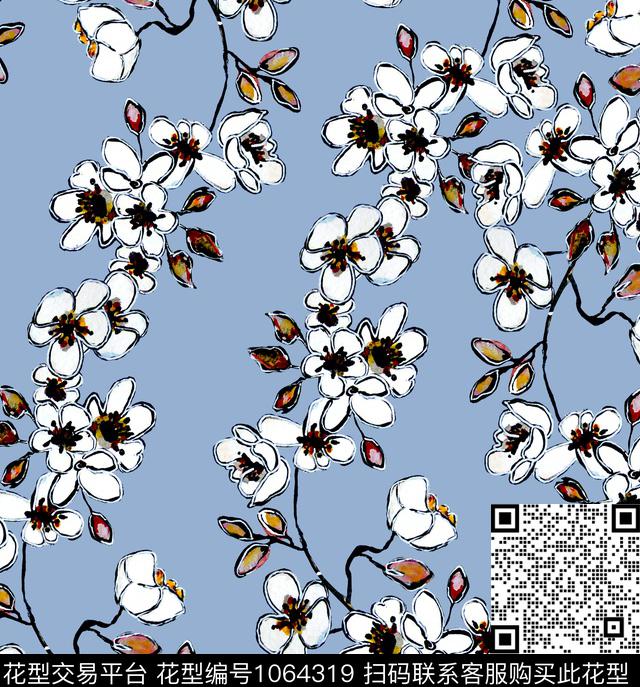未标题-148.jpg - 1064319 - 数码花型 小碎花 花卉 - 数码印花花型 － 女装花型设计 － 瓦栏
