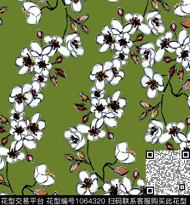 未标题-148A.jpg - 1064320 - 数码花型 小碎花 花卉 - 数码印花花型 － 女装花型设计 － 瓦栏