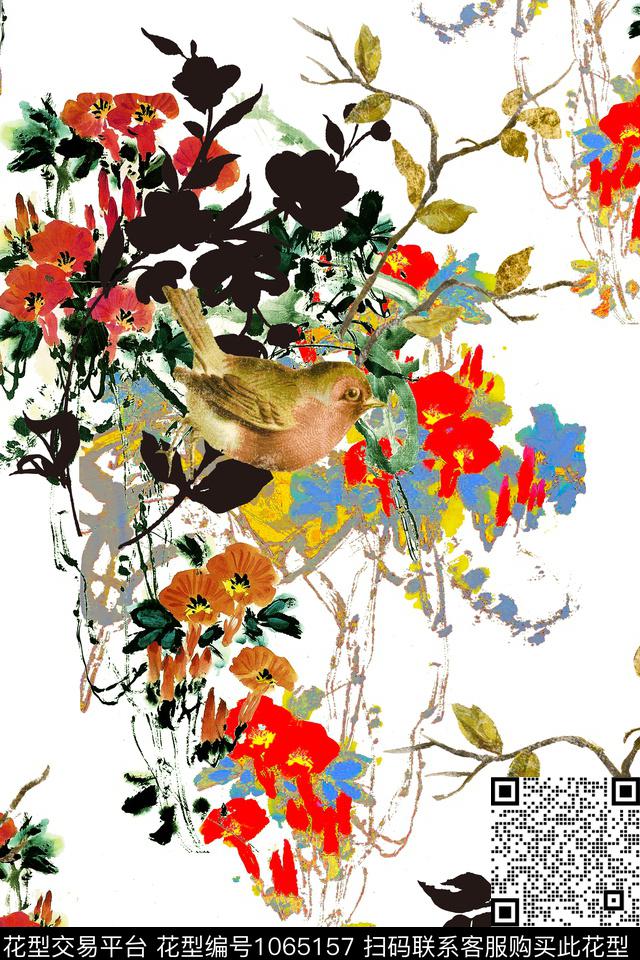 92.jpg - 1065157 - 植物 动物 中国 - 数码印花花型 － 女装花型设计 － 瓦栏