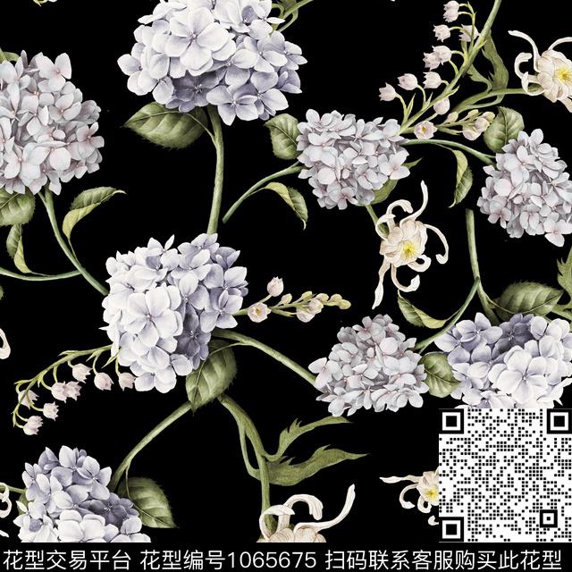 Qq18.5.18-4.jpg - 1065675 - 抽象花卉 绣球花 手绘花卉 - 数码印花花型 － 女装花型设计 － 瓦栏