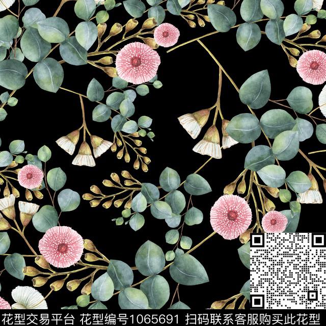 Qq18.5.18-5.jpg - 1065691 - 抽象花卉 小碎花 手绘花卉 - 数码印花花型 － 女装花型设计 － 瓦栏