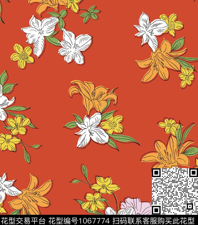 ALL1001.jpg - 1067774 - 手绘花卉 花卉 夏日 - 数码印花花型 － 女装花型设计 － 瓦栏