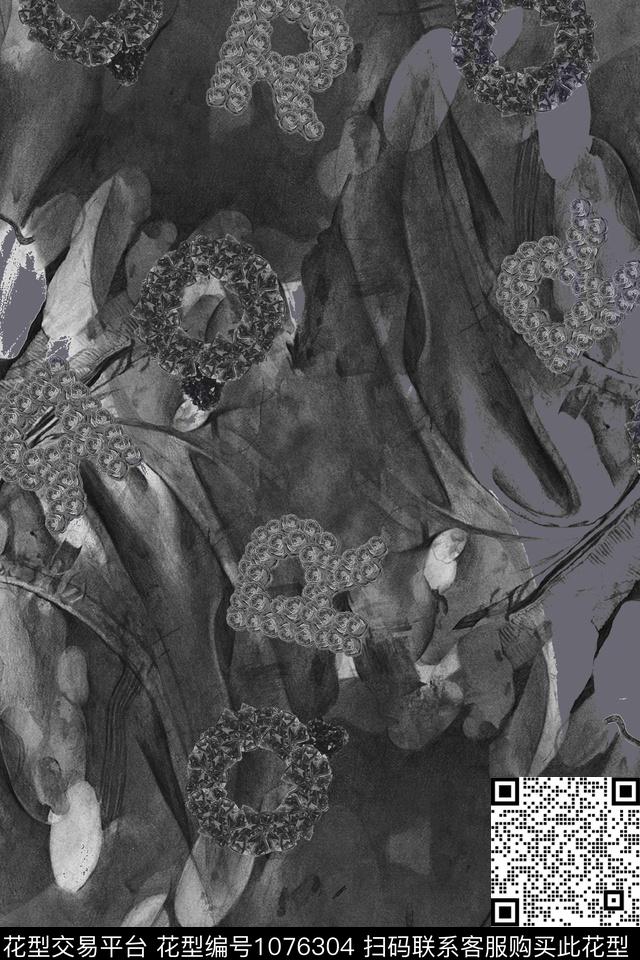 10.jpg - 1076304 - 数码花型 骷髅 抽象 - 数码印花花型 － 女装花型设计 － 瓦栏