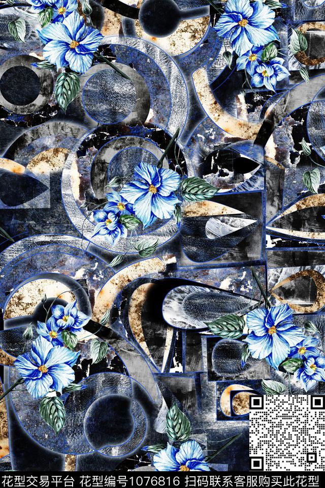 dh2018--192.jpg - 1076816 - 数码花型 民族风 抽象 - 数码印花花型 － 女装花型设计 － 瓦栏