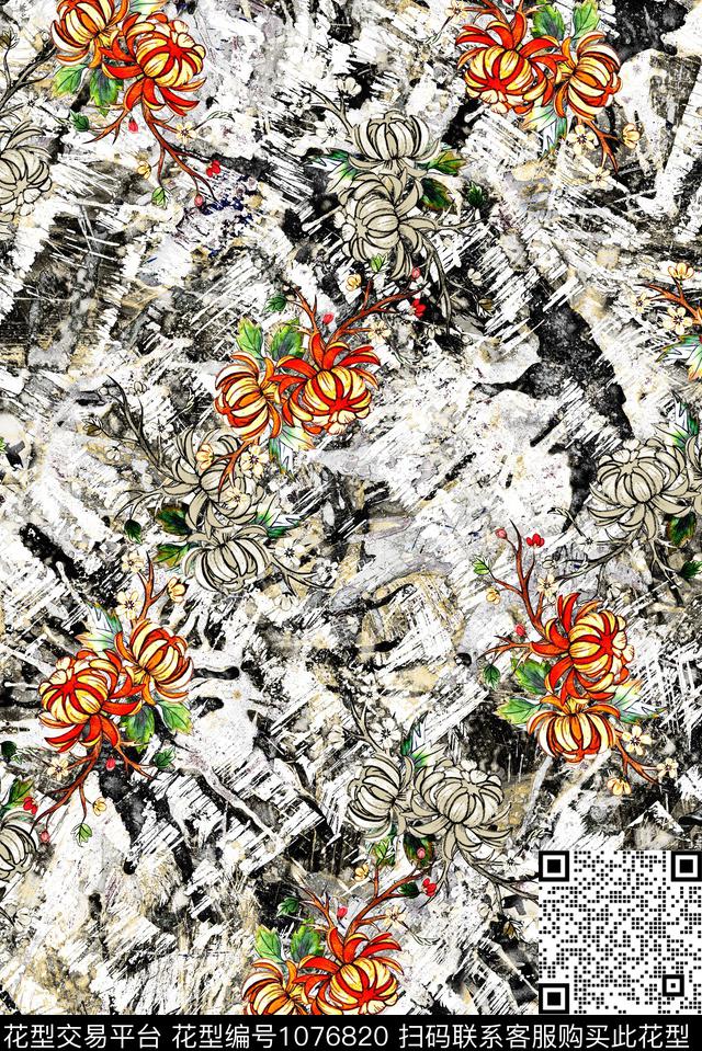 dh2018--186.jpg - 1076820 - 数码花型 民族风 抽象 - 数码印花花型 － 女装花型设计 － 瓦栏