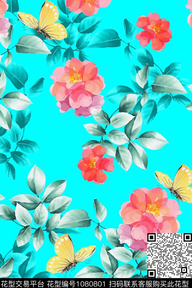 xcwh0945-B.jpg - 1080801 - 秋冬花型 数码花型 花卉 - 数码印花花型 － 女装花型设计 － 瓦栏