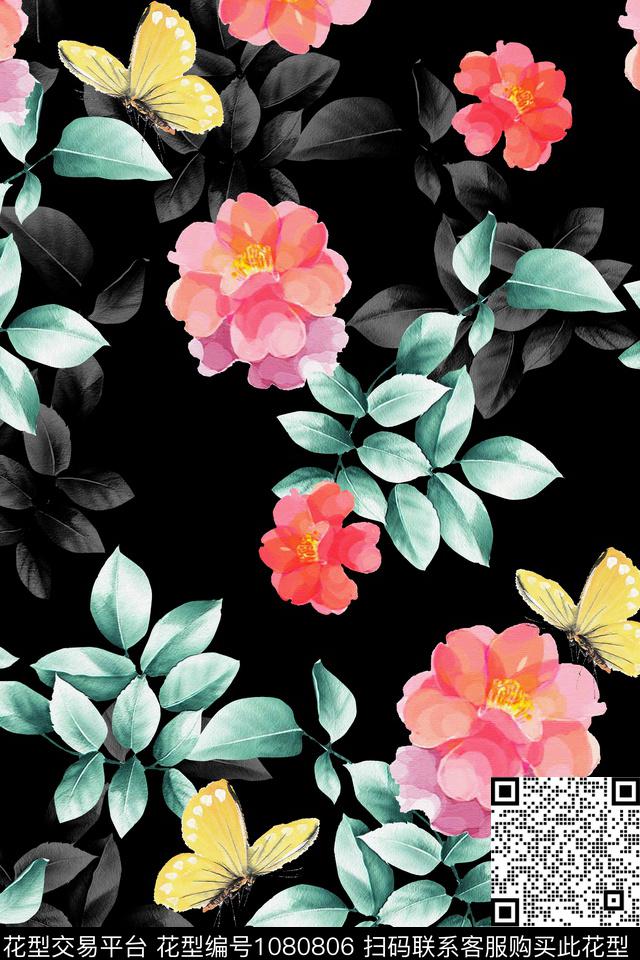 xcwh0945.jpg - 1080806 - 秋冬花型 数码花型 花卉 - 数码印花花型 － 女装花型设计 － 瓦栏