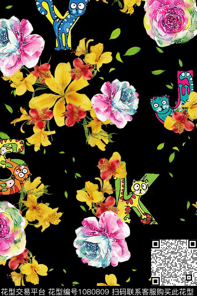xcwh0944.jpg - 1080809 - 秋冬花型 数码花型 花卉 - 数码印花花型 － 女装花型设计 － 瓦栏
